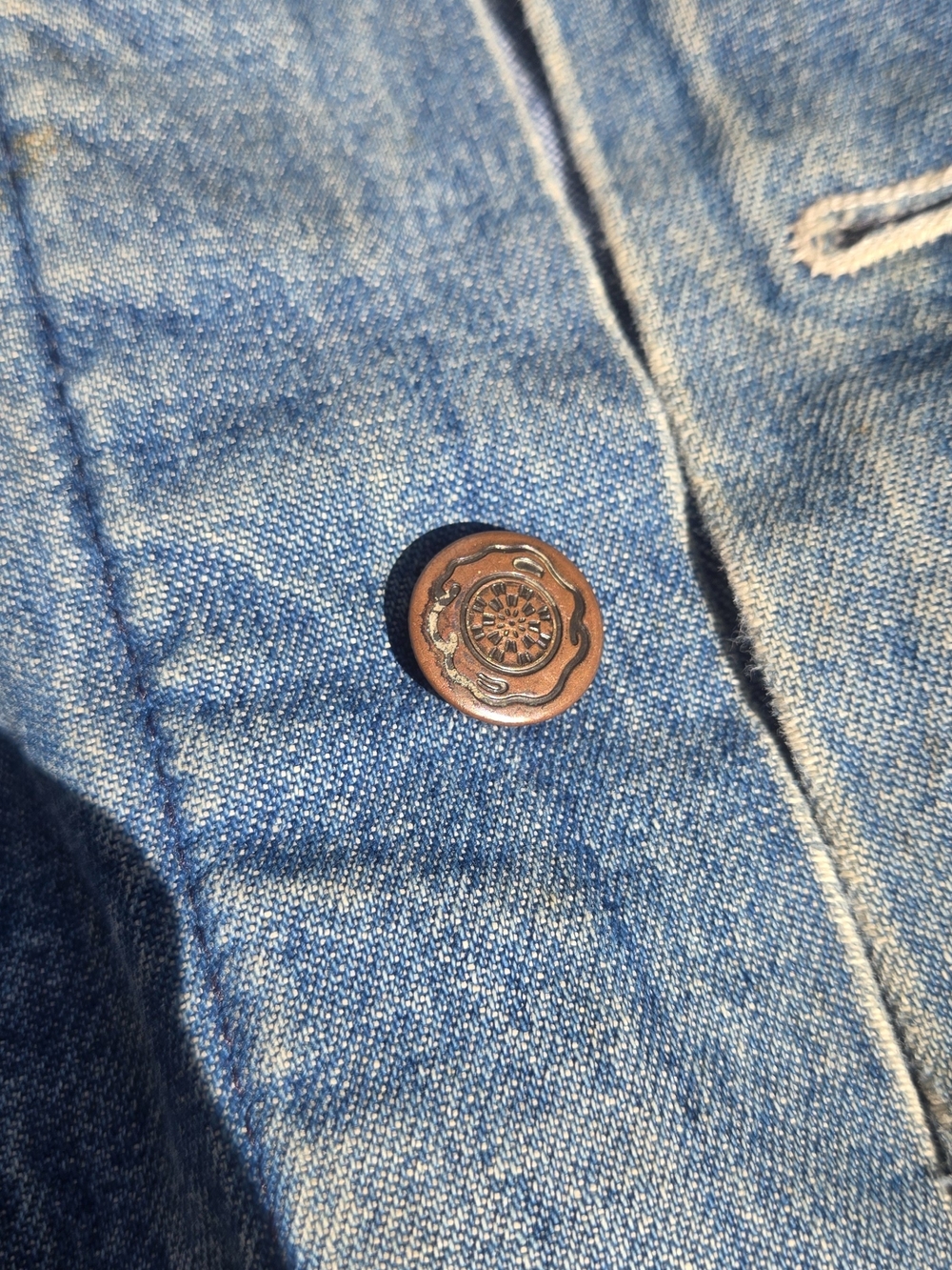 Vintage Big Ben By Wrangler Blue Denim Jacket with Dark Contrast Collar - Picture 5 of 10